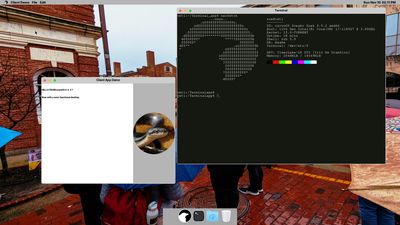 The ravynOS desktop in 0.5.2